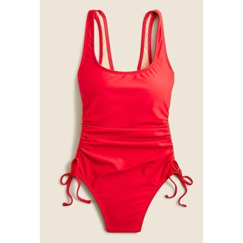 J.Crew Ruched side-tie one-piece swimsuit in Venetian Red Size 22 / NWT